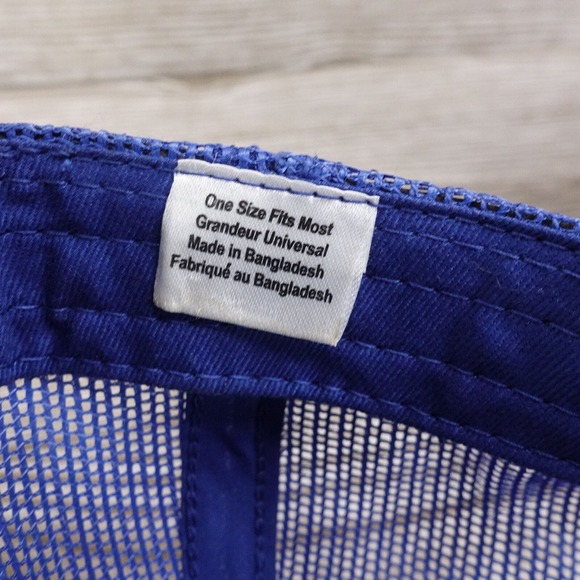 BASS PRO SHOPS LOGO BLUE ADJUSTABLE MESH SNAPBACK BASEBALL TRUCKER HAT CAP - Picture 10 of 11